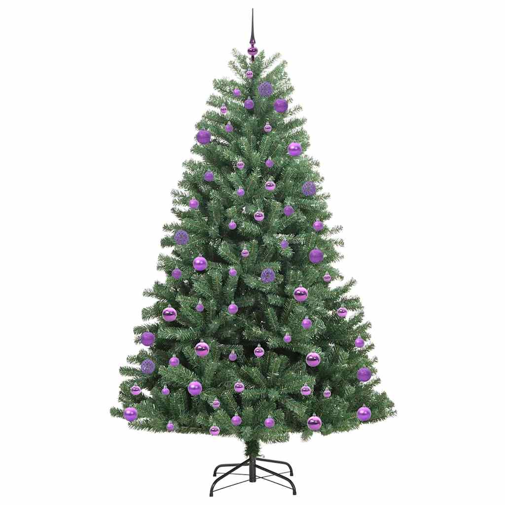 vidaXL Artificial Hinged Christmas Tree Green 240 cm PVC and Metal - 46842