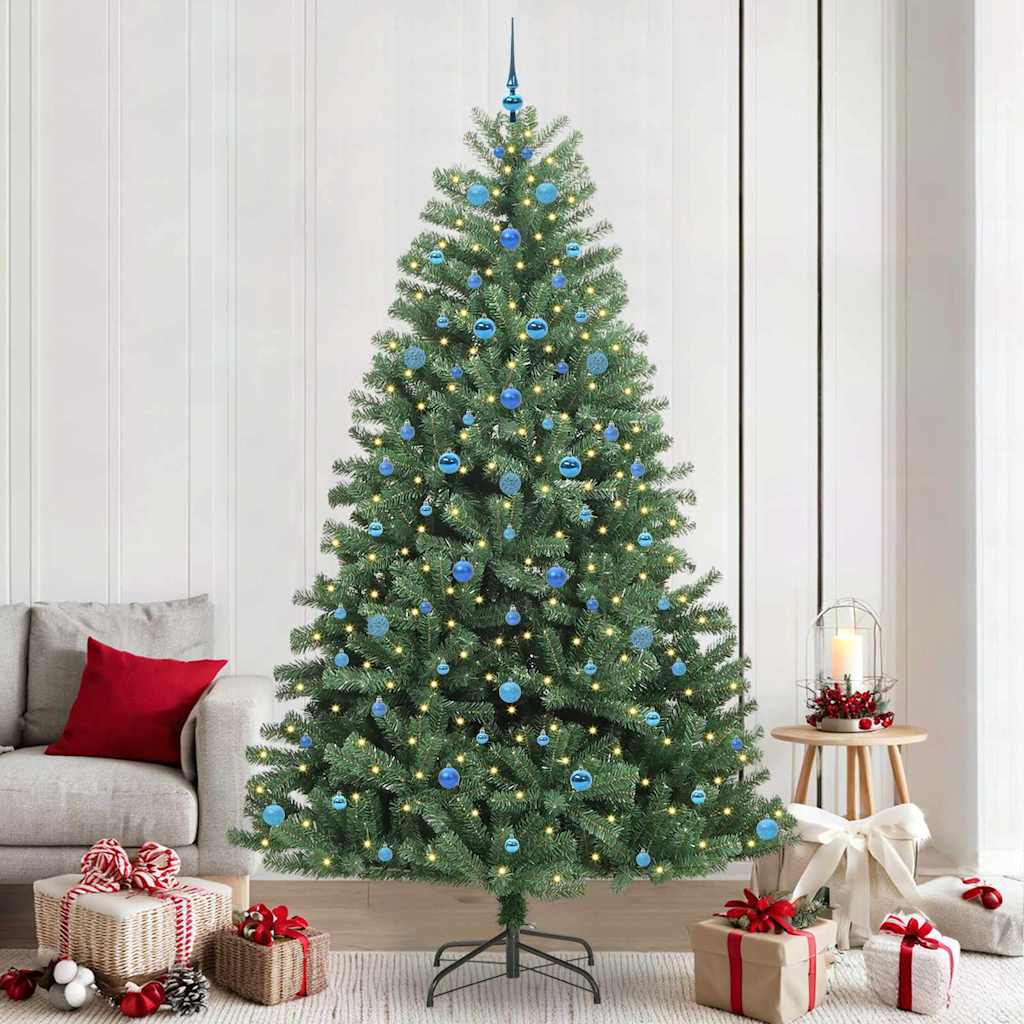 vidaXL Artificial Hinged Christmas Tree Green 240 cm PVC and Metal - 46845