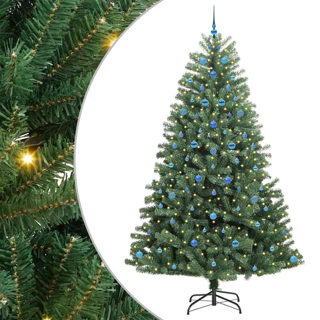 vidaXL Artificial Hinged Christmas Tree Green 240 cm PVC and Metal - 46845