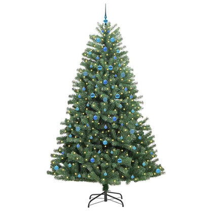 vidaXL Artificial Hinged Christmas Tree Green 240 cm PVC and Metal - 46845