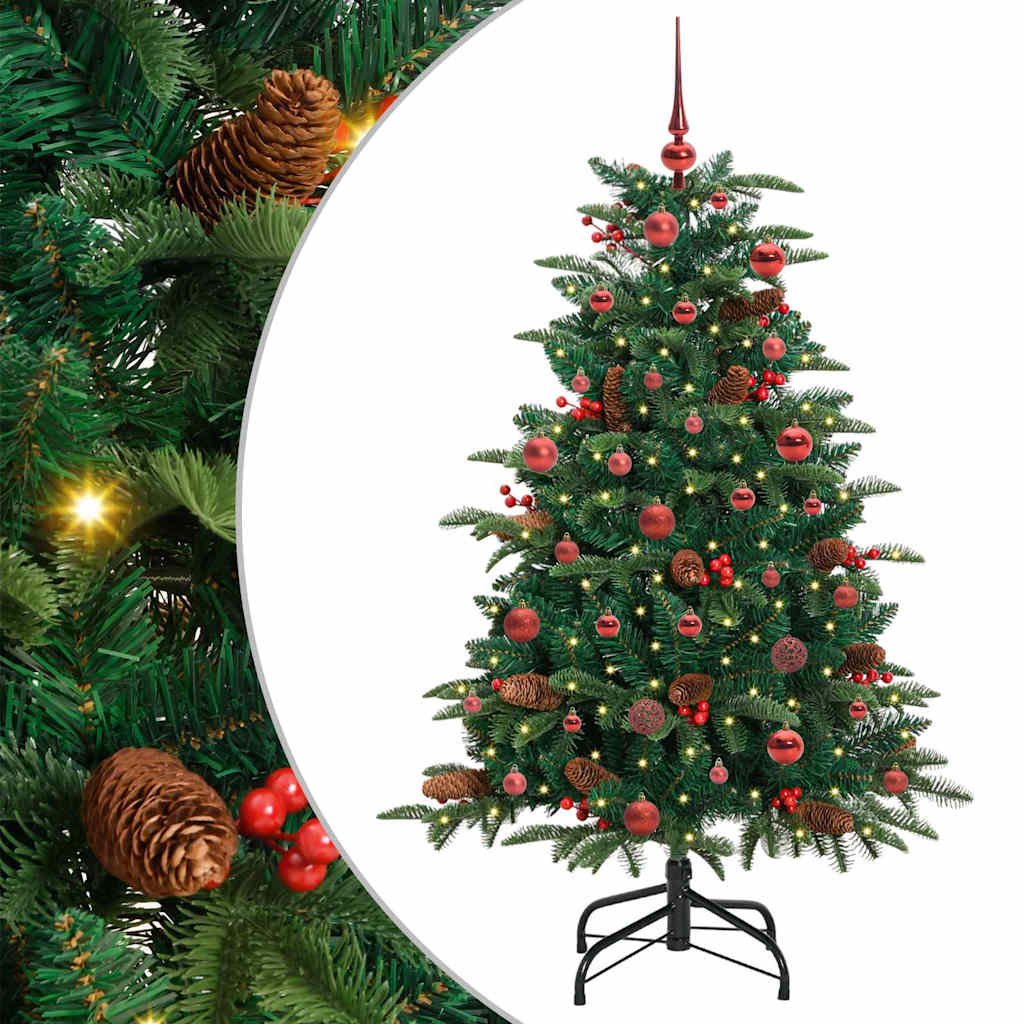 vidaXL Artificial Christmas Tree with 150 LEDs with Stand Green 150 cm - Gre - 100 x 100 x 150 cm