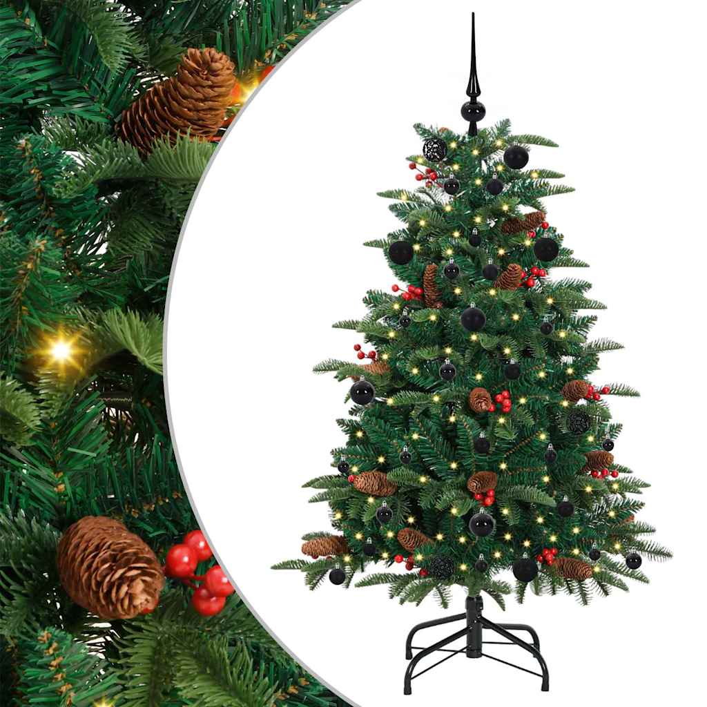 vidaXL Artificial Christmas Tree with 150 LEDs with Stand Green 150 cm - Gre - 100 x 100 x 150 cm - 144445