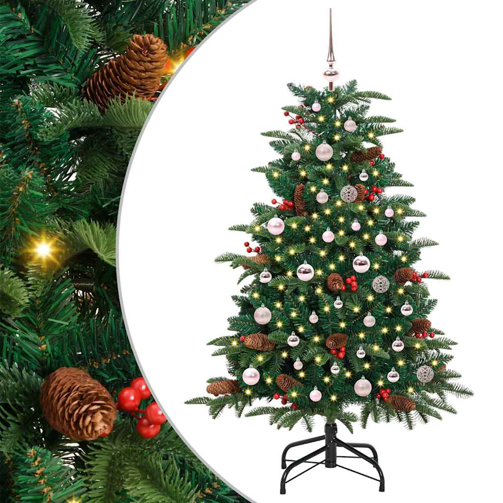 vidaXL Artificial Christmas Tree with 150 LEDs with Stand Green 150 cm - Gre - 100 x 100 x 150 cm - 144452