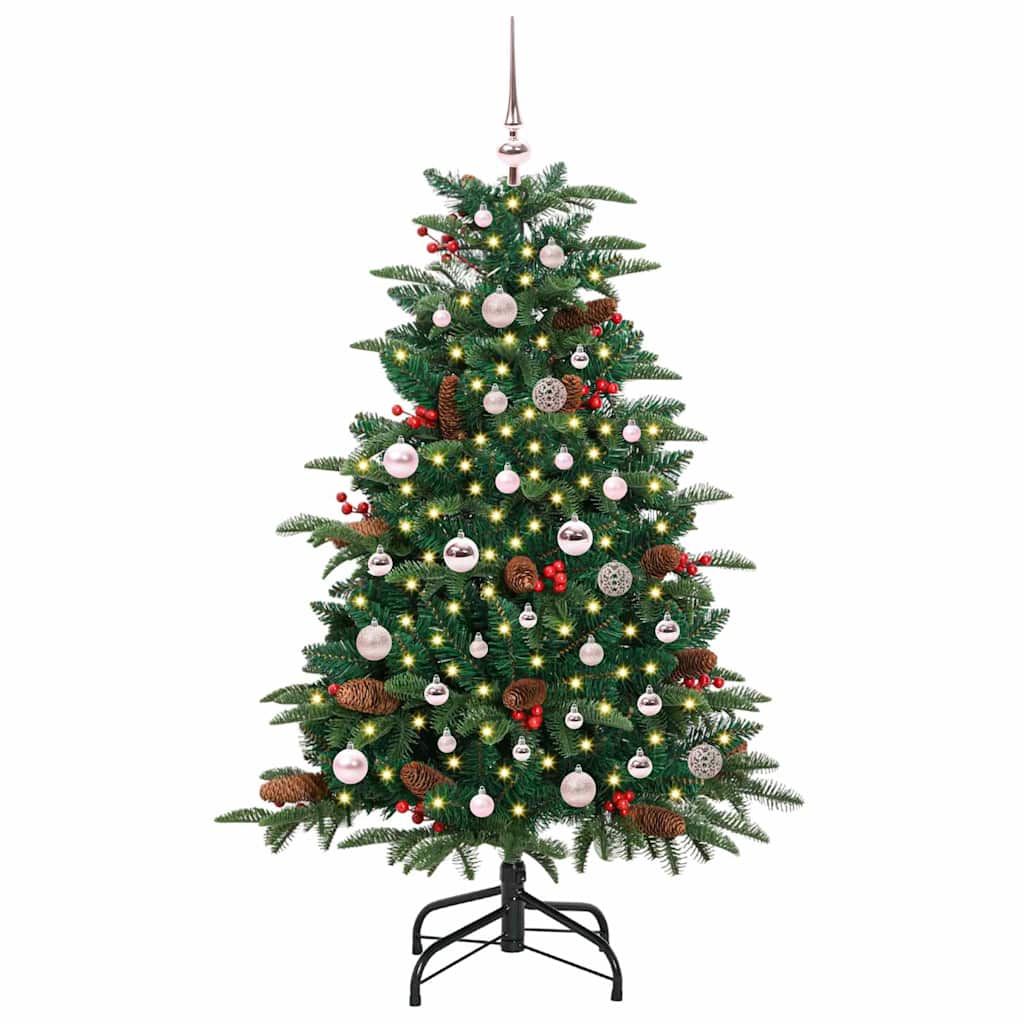 vidaXL Artificial Christmas Tree with 150 LEDs with Stand Green 150 cm - Gre - 100 x 100 x 150 cm - 144452