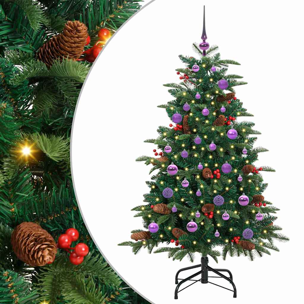 vidaXL Artificial Christmas Tree with 150 LEDs with Stand Green 150 cm - Gre - 100 x 100 x 150 cm - 144476