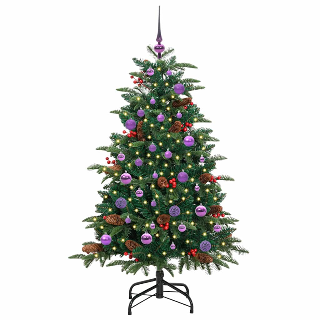vidaXL Artificial Christmas Tree with 150 LEDs with Stand Green 150 cm - Gre - 100 x 100 x 150 cm - 144476