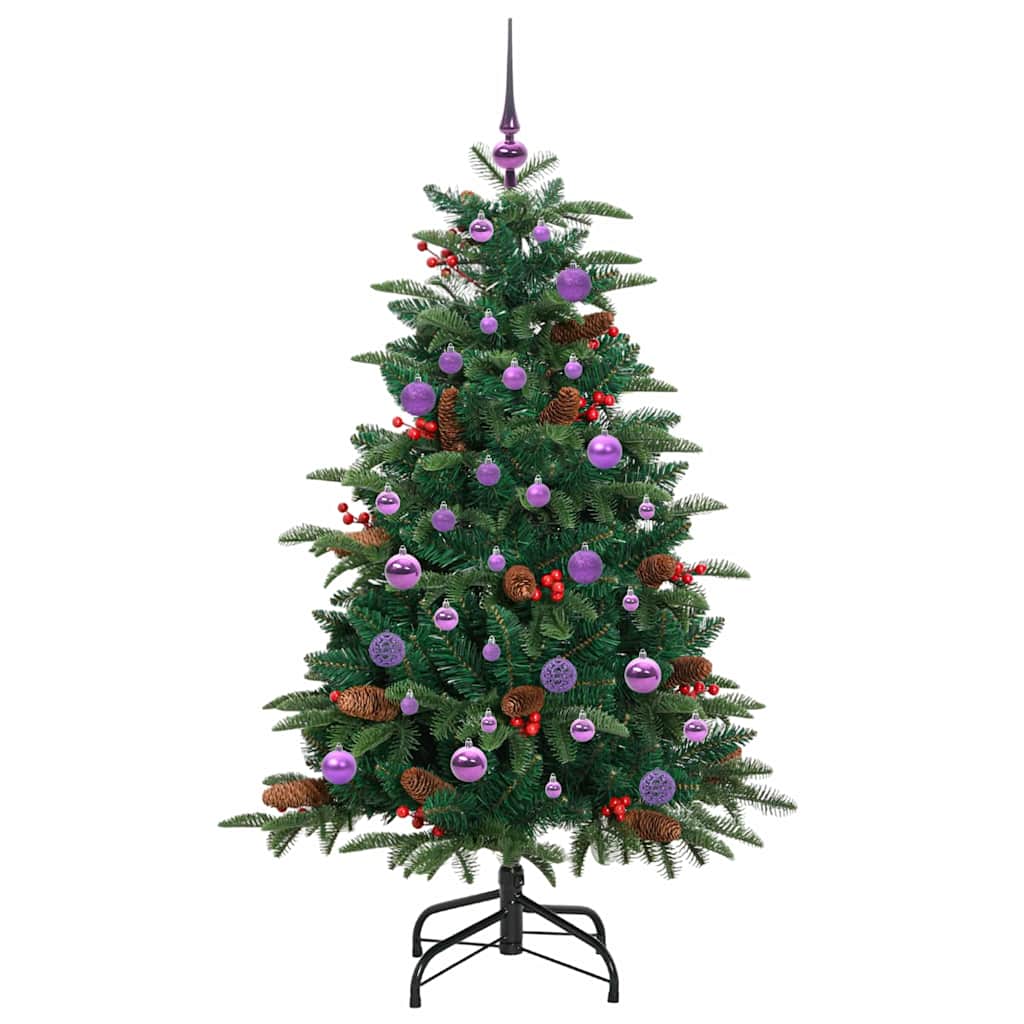vidaXL Artificial Christmas Tree with 150 LEDs with Stand Green 150 cm - Gre - 100 x 100 x 150 cm - 144476