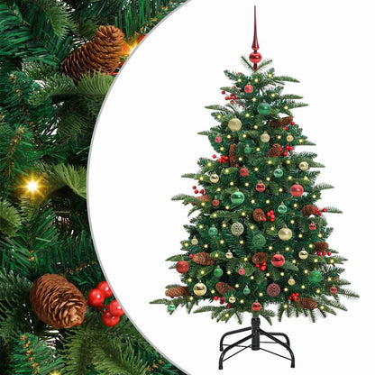 vidaXL Artificial Christmas Tree with 150 LEDs with Stand Green 150 cm - Gre - 100 x 100 x 150 cm - 144478