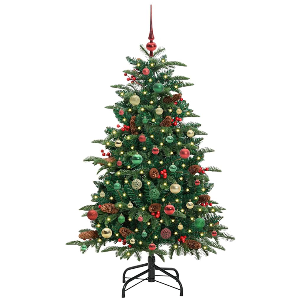 vidaXL Artificial Christmas Tree with 150 LEDs with Stand Green 150 cm - Gre - 100 x 100 x 150 cm - 144478