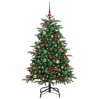 vidaXL Artificial Christmas Tree with 150 LEDs with Stand Green 150 cm - Gre - 100 x 100 x 150 cm - 144478