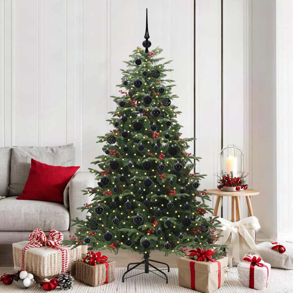 vidaXL Artificial Christmas Tree with 300 LEDs with Stand Green 180 cm - Gre - 120 x 120 x 180 cm - 144484