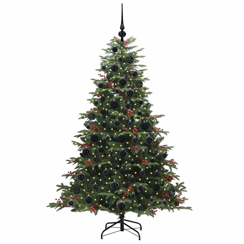 vidaXL Artificial Christmas Tree with 300 LEDs with Stand Green 180 cm - Gre - 120 x 120 x 180 cm - 144484