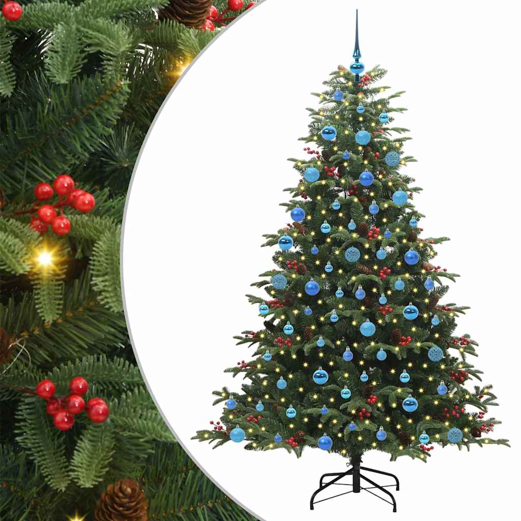 vidaXL Artificial Christmas Tree with 300 LEDs with Stand Green 180 cm - Gre - 120 x 120 x 180 cm - 144503