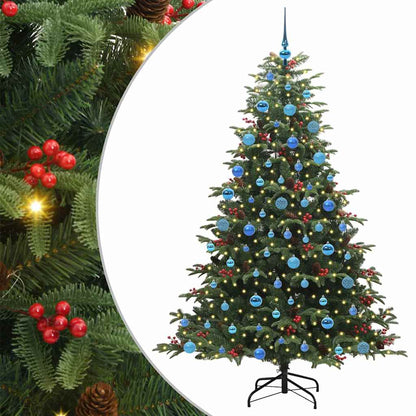 vidaXL Artificial Christmas Tree with 300 LEDs with Stand Green 180 cm - Gre - 120 x 120 x 180 cm - 144503