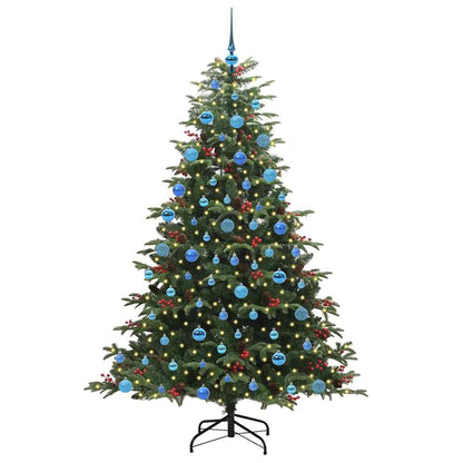 vidaXL Artificial Christmas Tree with 300 LEDs with Stand Green 180 cm - Gre - 120 x 120 x 180 cm - 144503