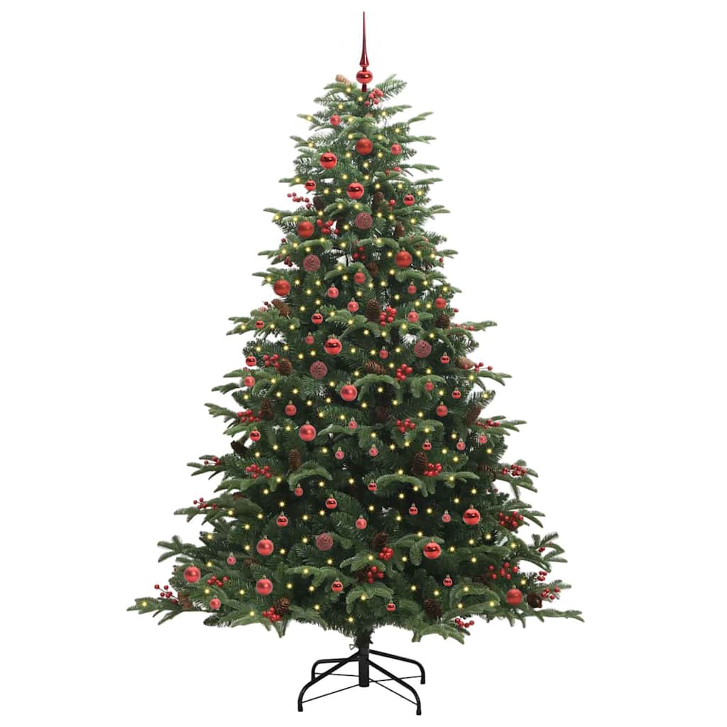 vidaXL Artificial Christmas Tree with 300 LEDs with Stand Green 210 cm - Gre - 139 x 139 x 210 cm