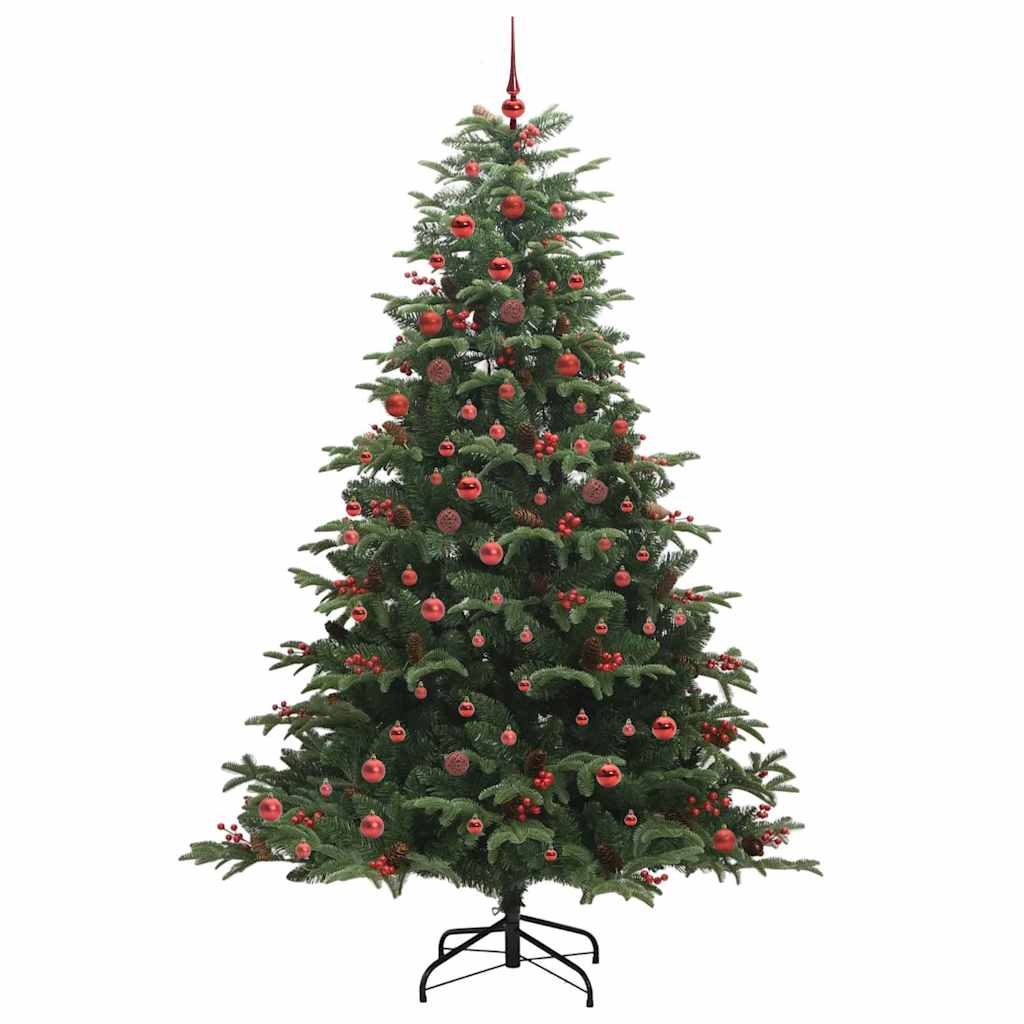 vidaXL Artificial Christmas Tree with 300 LEDs with Stand Green 210 cm - Gre - 139 x 139 x 210 cm
