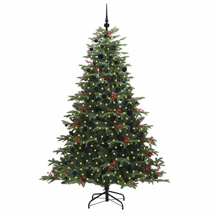 vidaXL Artificial Christmas Tree with 300 LEDs with Stand Green 210 cm - Gre - 139 x 139 x 210 cm - 144508