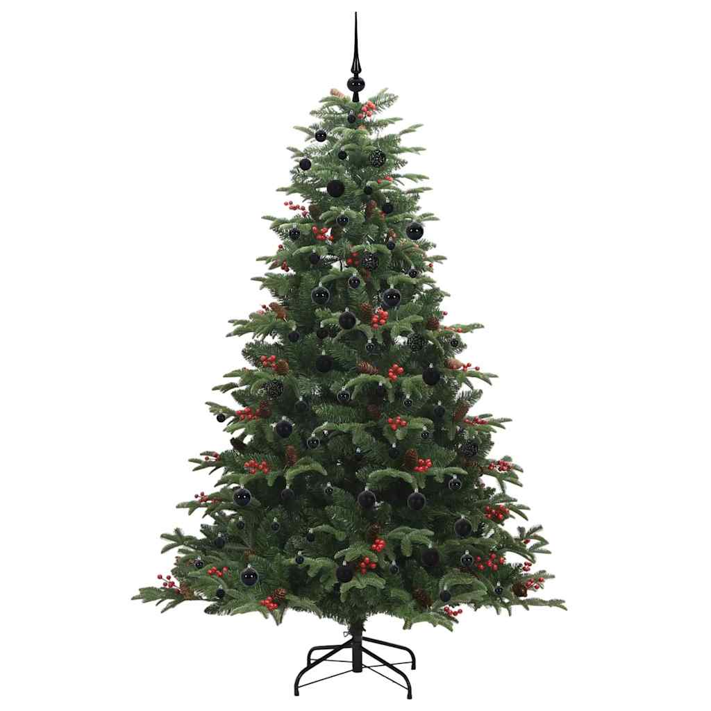 vidaXL Artificial Christmas Tree with 300 LEDs with Stand Green 210 cm - Gre - 139 x 139 x 210 cm - 144508
