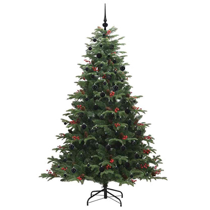 vidaXL Artificial Christmas Tree with 300 LEDs with Stand Green 210 cm - Gre - 139 x 139 x 210 cm - 144508
