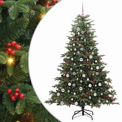 vidaXL Artificial Christmas Tree with 300 LEDs with Stand Green 210 cm - Gre - 139 x 139 x 210 cm - 144513