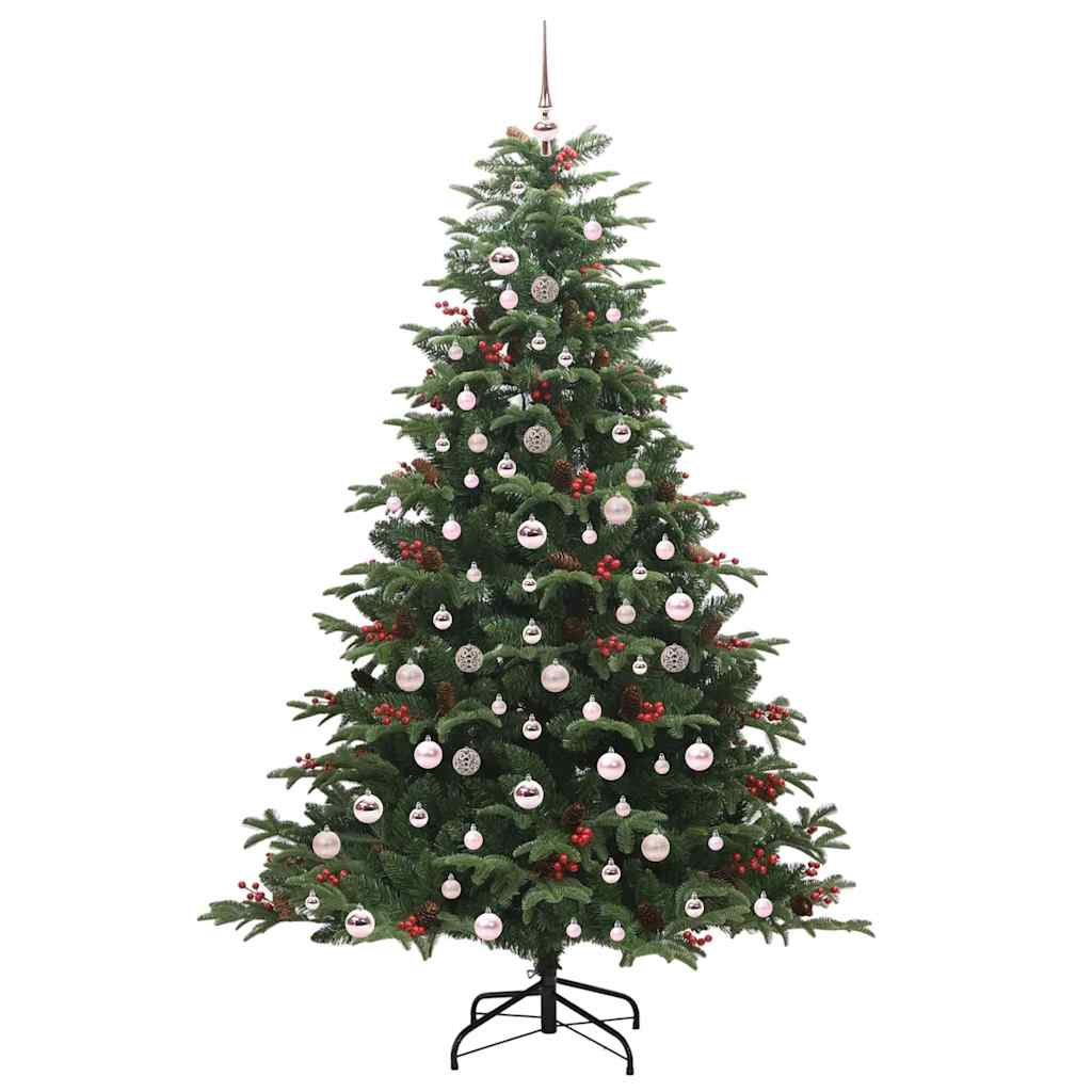 vidaXL Artificial Christmas Tree with 300 LEDs with Stand Green 210 cm - Gre - 139 x 139 x 210 cm - 144513