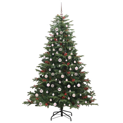 vidaXL Artificial Christmas Tree with 300 LEDs with Stand Green 210 cm - Gre - 139 x 139 x 210 cm - 144513