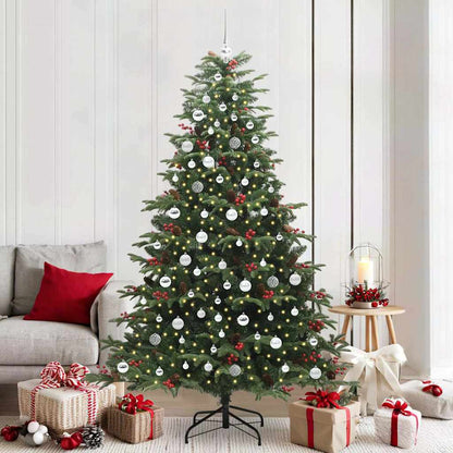 vidaXL Artificial Christmas Tree with 300 LEDs with Stand Green 210 cm - Gre - 139 x 139 x 210 cm - 144526