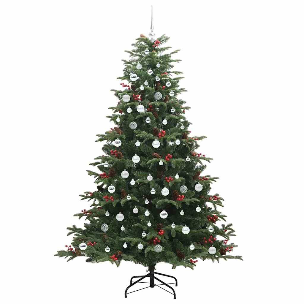 vidaXL Artificial Christmas Tree with 300 LEDs with Stand Green 210 cm - Gre - 139 x 139 x 210 cm - 144526
