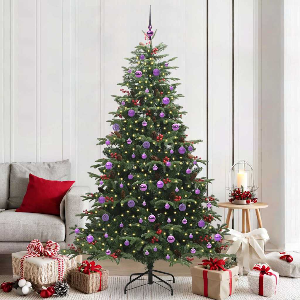 vidaXL Artificial Christmas Tree with 300 LEDs Green 210 cm - Gre - 139 x 139 x 210 cm