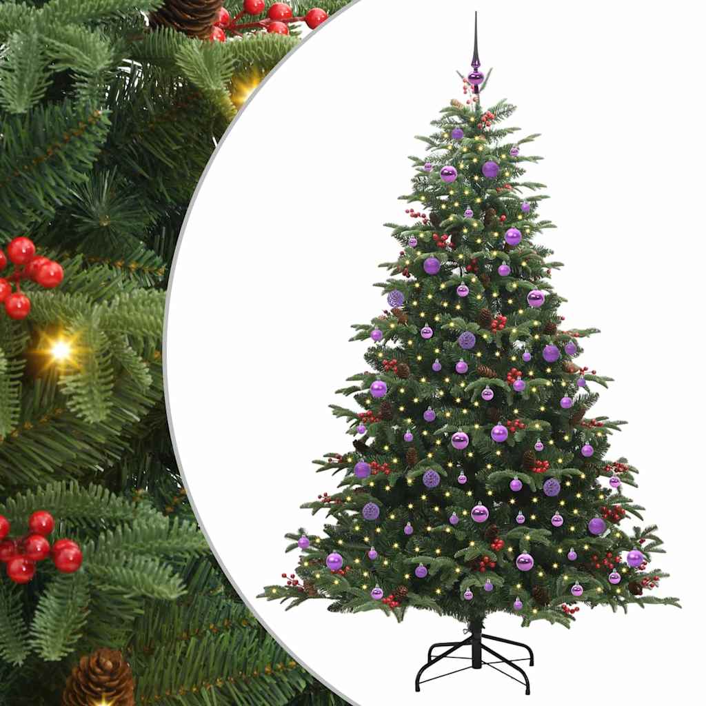 vidaXL Artificial Christmas Tree with 300 LEDs Green 210 cm - Gre - 139 x 139 x 210 cm