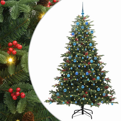 vidaXL Artificial Christmas Tree with 300 LEDs with Stand Green 210 cm - Gre - 139 x 139 x 210 cm - 144530