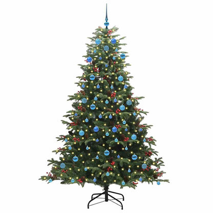 vidaXL Artificial Christmas Tree with 300 LEDs with Stand Green 210 cm - Gre - 139 x 139 x 210 cm - 144530