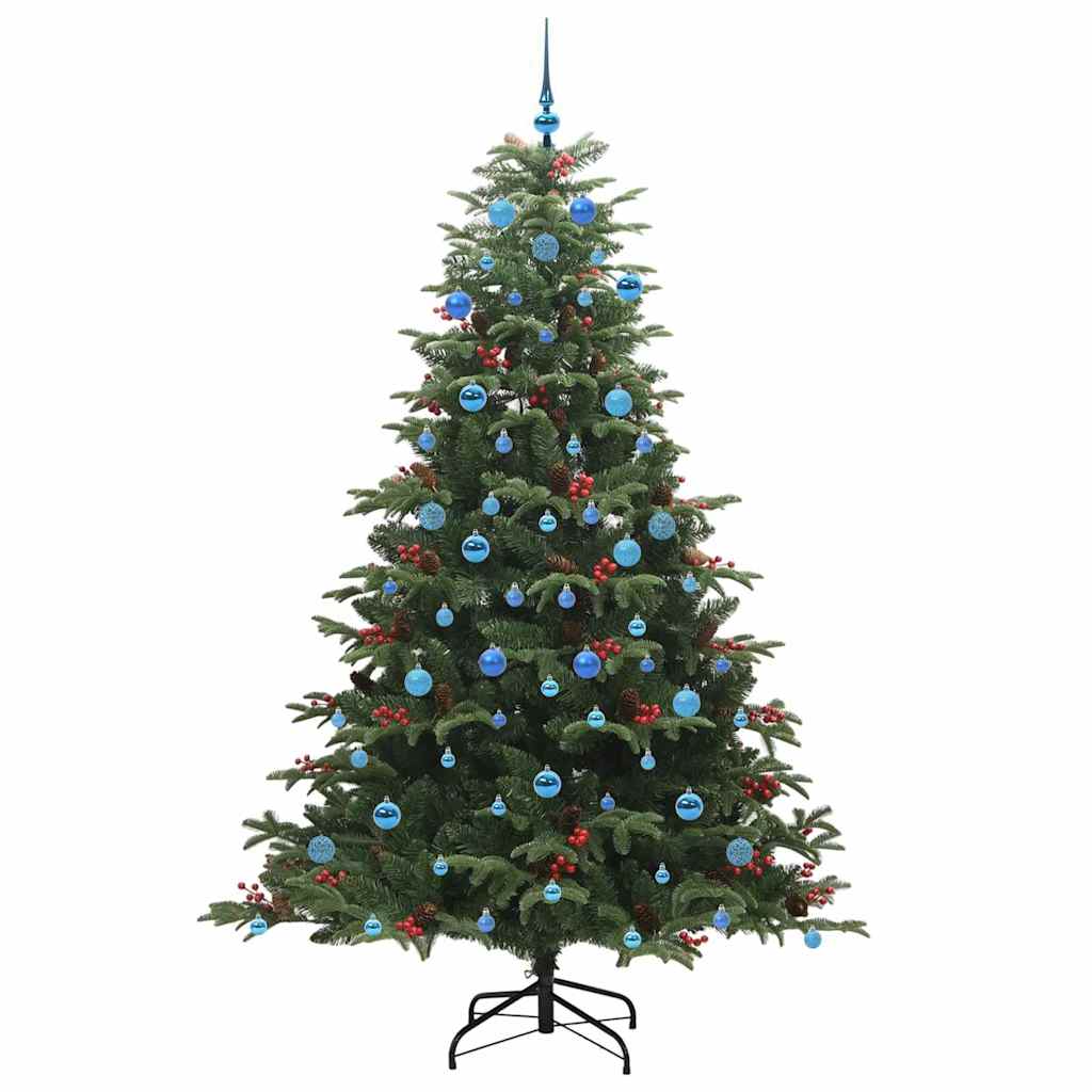 vidaXL Artificial Christmas Tree with 300 LEDs with Stand Green 210 cm - Gre - 139 x 139 x 210 cm - 144530