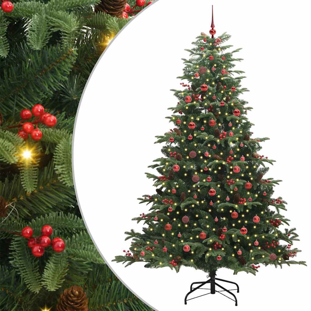 vidaXL Artificial Christmas Tree with 300 LEDs with Stand Green 240 cm - Gre - 157 x 157 x 240 cm
