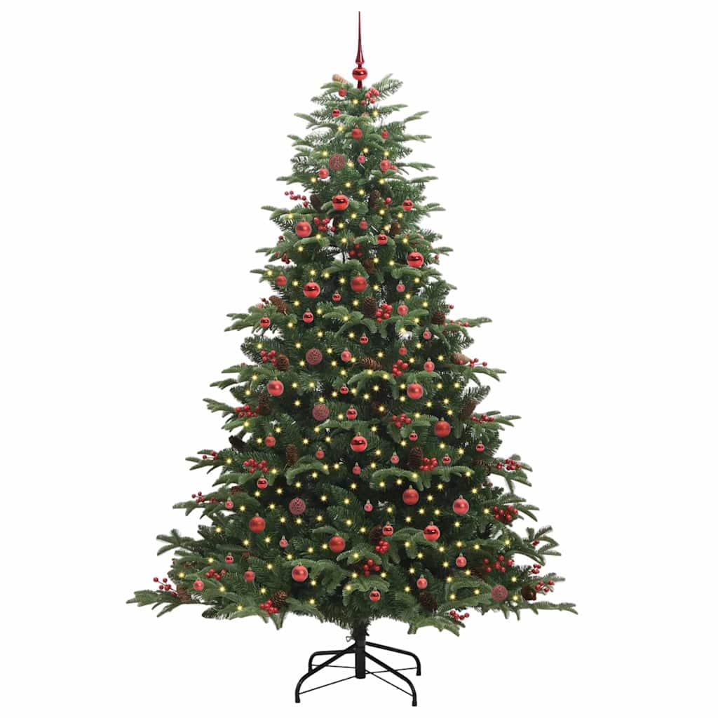 vidaXL Artificial Christmas Tree with 300 LEDs with Stand Green 240 cm - Gre - 157 x 157 x 240 cm