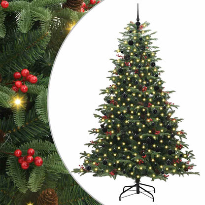 vidaXL Artificial Christmas Tree with 300 LEDs with Stand Green 240 cm - Gre - 157 x 157 x 240 cm - 144537