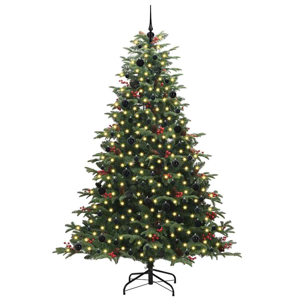 vidaXL Artificial Christmas Tree with 300 LEDs with Stand Green 240 cm - Gre - 157 x 157 x 240 cm - 144537