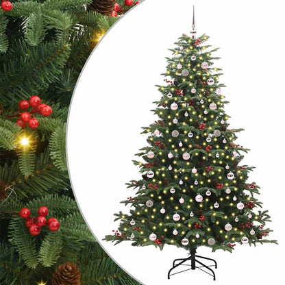 vidaXL Artificial Christmas Tree with 300 LEDs with Stand Green 240 cm - Gre - 157 x 157 x 240 cm - 144540