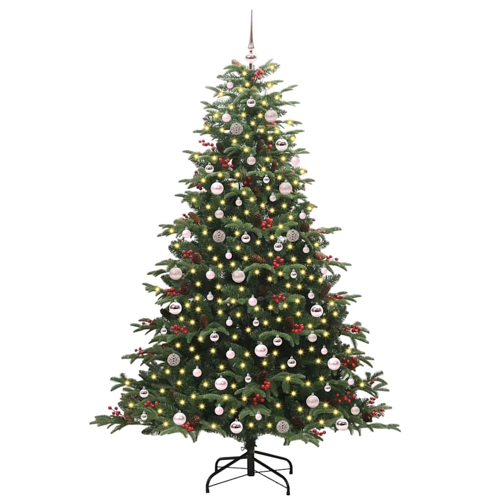 vidaXL Artificial Christmas Tree with 300 LEDs with Stand Green 240 cm - Gre - 157 x 157 x 240 cm - 144540