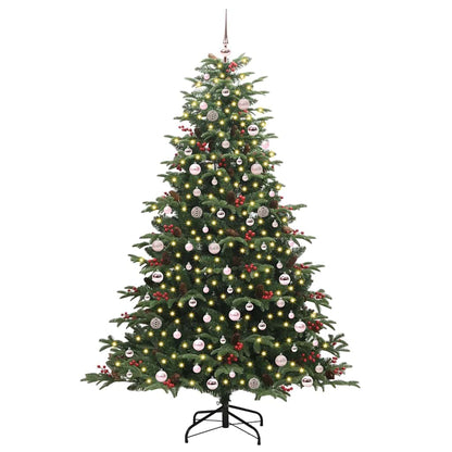 vidaXL Artificial Christmas Tree with 300 LEDs with Stand Green 240 cm - Gre - 157 x 157 x 240 cm - 144540