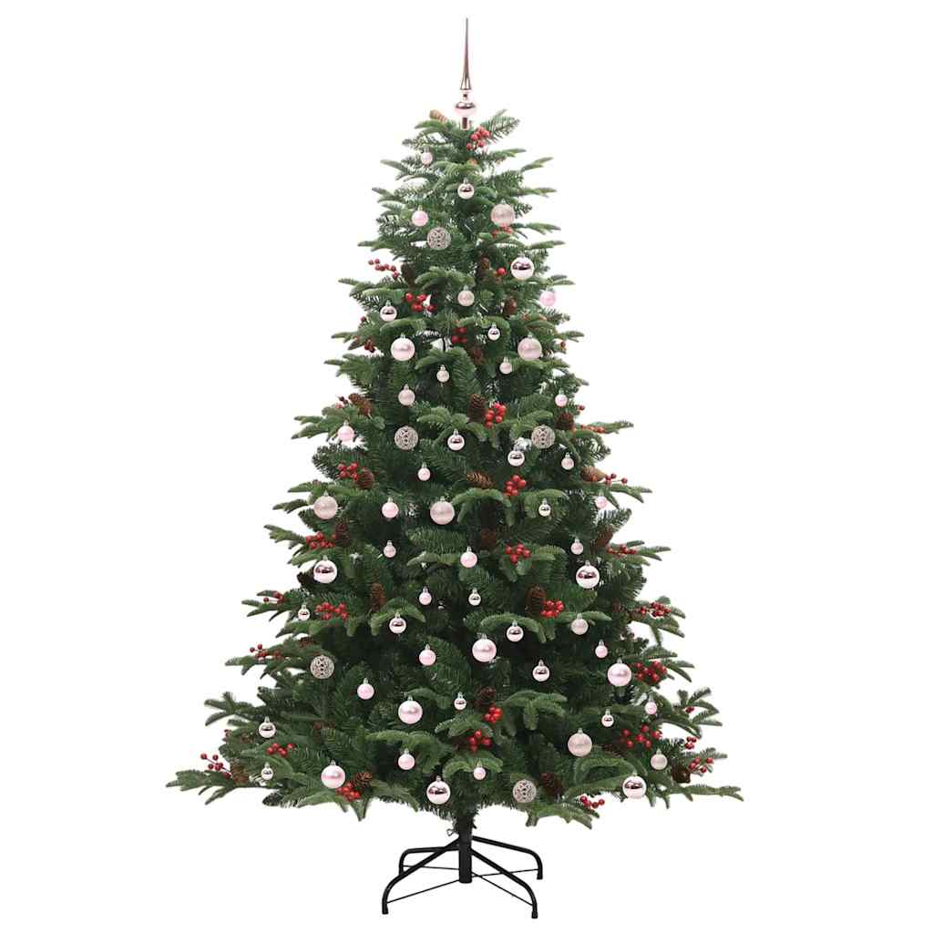 vidaXL Artificial Christmas Tree with 300 LEDs with Stand Green 240 cm - Gre - 157 x 157 x 240 cm - 144540