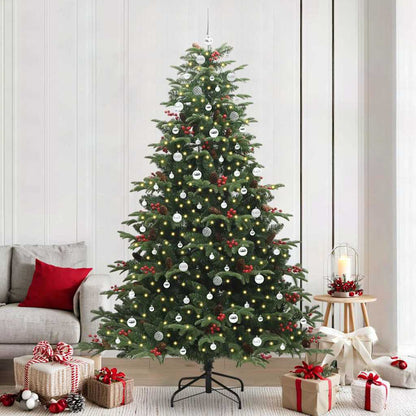 vidaXL Artificial Christmas Tree with 300 LEDs with Stand Green 240 cm - Gre - 157 x 157 x 240 cm - 144545