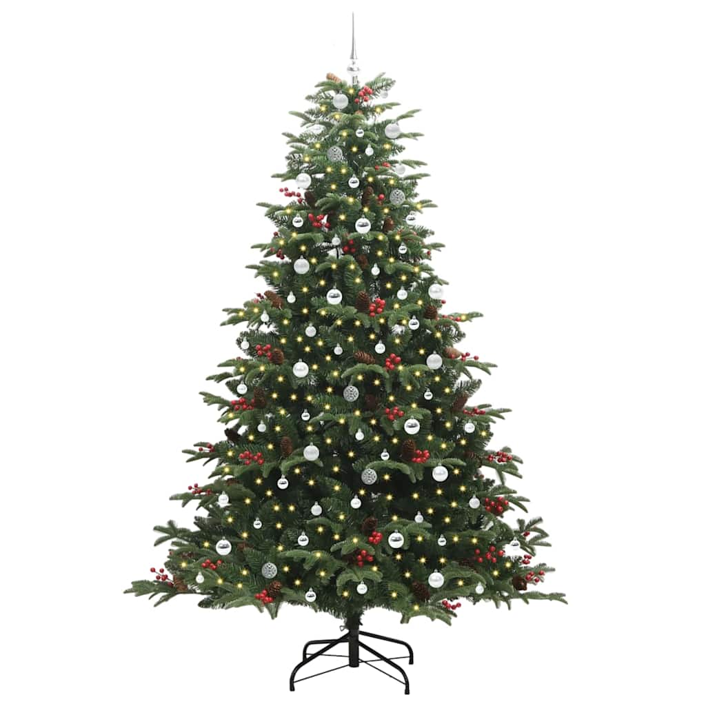 vidaXL Artificial Christmas Tree with 300 LEDs with Stand Green 240 cm - Gre - 157 x 157 x 240 cm - 144545
