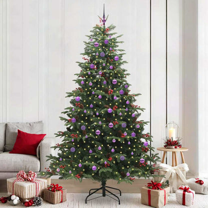 vidaXL Artificial Christmas Tree with 300 LEDs with Stand Green 240 cm - Gre - 157 x 157 x 240 cm - 144547
