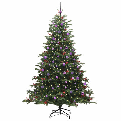 vidaXL Artificial Christmas Tree with 300 LEDs with Stand Green 240 cm - Gre - 157 x 157 x 240 cm - 144547