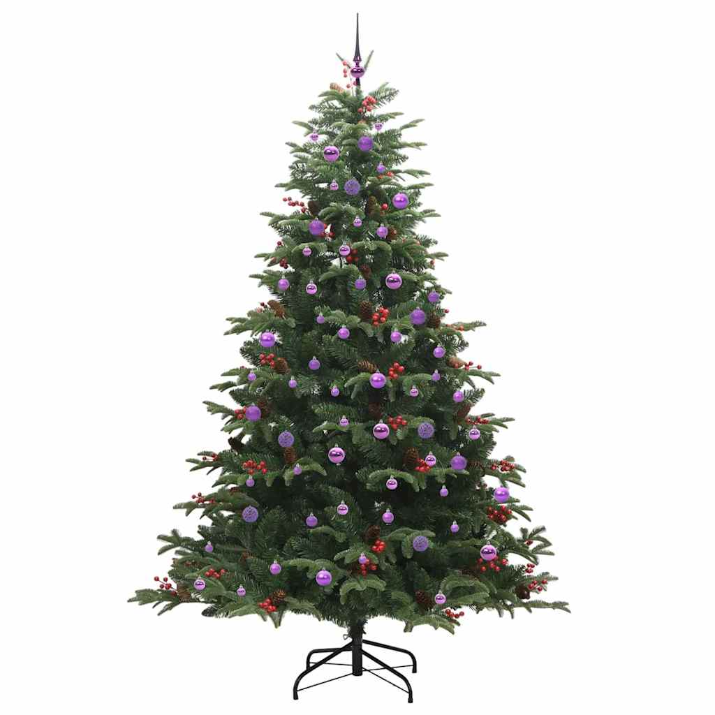 vidaXL Artificial Christmas Tree with 300 LEDs with Stand Green 240 cm - Gre - 157 x 157 x 240 cm - 144547