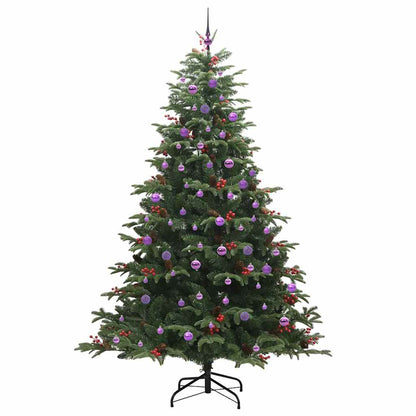 vidaXL Artificial Christmas Tree with 300 LEDs with Stand Green 240 cm - Gre - 157 x 157 x 240 cm - 144547