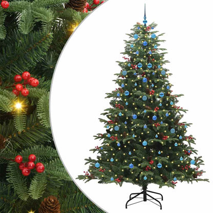 vidaXL Artificial Christmas Tree with 300 LEDs with Stand Green 240 cm - Gre - 157 x 157 x 240 cm - 144556