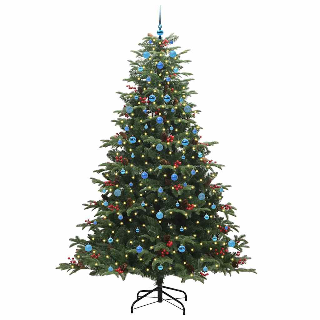vidaXL Artificial Christmas Tree with 300 LEDs with Stand Green 240 cm - Gre - 157 x 157 x 240 cm - 144556
